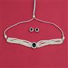 American Diamond Choker Necklace with Rhodium Plating