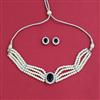American Diamond Choker Necklace with Rhodium Plating