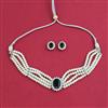 American Diamond Choker Necklace with Rhodium Plating