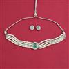 American Diamond Choker Necklace with Rhodium Plating