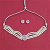 American Diamond Choker Necklace with Rhodium Plating