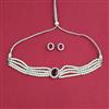 American Diamond Choker Necklace with Rhodium Plating