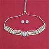 American Diamond Choker Necklace with Rhodium Plating