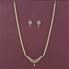 American Diamond Pearl Pendant Set with Carat Plating