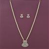 American Diamond Pearl Pendant Set with Carat Plating