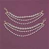 American Diamond Pearl Ear Chain with Rhodium Plating Carat Plating