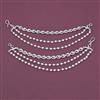 American Diamond Pearl Ear Chain with Rhodium Plating Carat Plating
