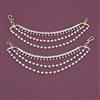 American Diamond Pearl Ear Chain with Rhodium Plating Carat Plating