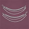 American Diamond Pearl Ear Chain with Rhodium Plating Carat Plating