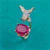 American Diamond Birds Ring with Carat Plating