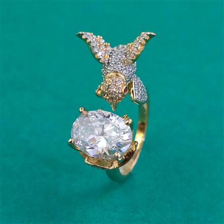 American Diamond Birds Ring with Carat Plating