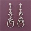 American Diamond Long Earring with Rhodium Plating Carat Plating