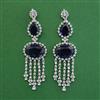 American Diamond Long Earring with Rhodium Plating