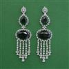 American Diamond Long Earring with Rhodium Plating