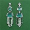 American Diamond Long Earring with Rhodium Plating