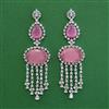 American Diamond Long Earring with Rhodium Plating