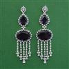 American Diamond Long Earring with Rhodium Plating