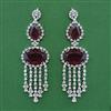 American Diamond Long Earring with Rhodium Plating