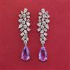American Diamond Classic Earring with Rhodium Plating