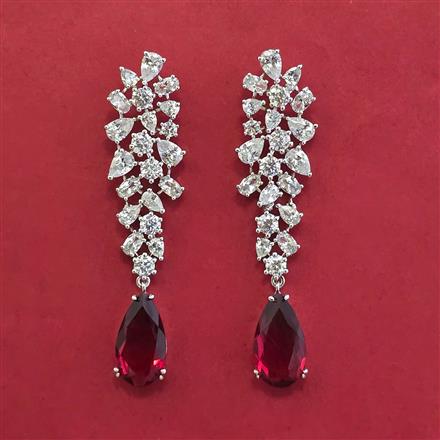 American Diamond Classic Earring with Rhodium Plating