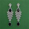 American Diamond Long Earring with Rhodium Plating