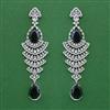 American Diamond Long Earring with Rhodium Plating