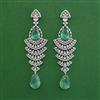 American Diamond Long Earring with Rhodium Plating