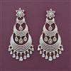 American Diamond Long Earring with Rhodium Plating Carat Plating