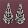 American Diamond Long Earring with Rhodium Plating Carat Plating