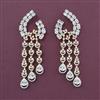 American Diamond Long Earring with Rhodium Plating Carat Plating