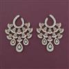 American Diamond Long Earring with Rhodium Plating Carat Plating