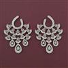 American Diamond Long Earring with Rhodium Plating Carat Plating