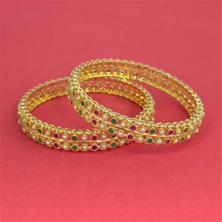 American Diamond Classic Bangles With Gold Plating