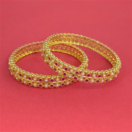 American Diamond Classic Bangles With Gold Plating