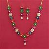 American Diamond Classic Necklace with Gold Plating