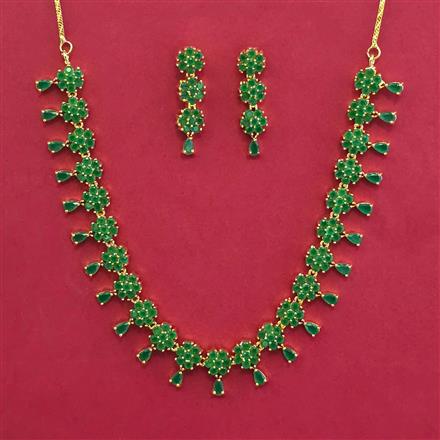 American Diamond Classic Necklace with Gold Plating