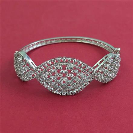 American Diamond Openable kada with Rhodium Plating 2 Tone Plating