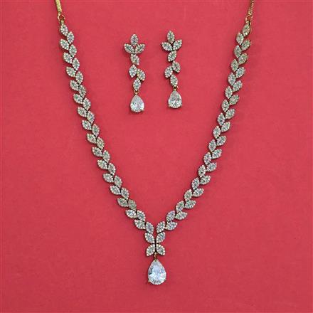 American Diamond Classic Necklace with Mehndi Plating