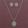 American Diamond Classic Pendant Set with Rhodium Plating