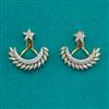 American Diamond Chand Earring with Rhodium Plating 2 Tone Plating Mehndi Plating