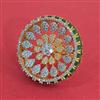 American Diamond Adjustable Ring with 2 Tone Plating