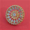 American Diamond Adjustable Ring with 2 Tone Plating