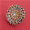 American Diamond Adjustable Ring with 2 Tone Plating