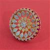 American Diamond Adjustable Ring with 2 Tone Plating