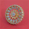 American Diamond Adjustable Ring with 2 Tone Plating