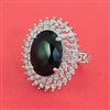 American Diamond Adjustable Ring with Rhodium Plating