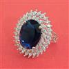 American Diamond Adjustable Ring with Rhodium Plating