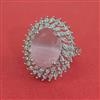 American Diamond Adjustable Ring with Rhodium Plating