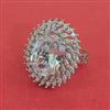 American Diamond Adjustable Ring with Rhodium Plating