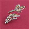 American Diamond Adjustable Ring with Rhodium Plating 2 Tone Plating Mehndi Plating